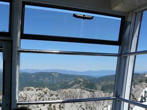 On the Squaw Valley Cable Car looking down on Olympic Valley, CA